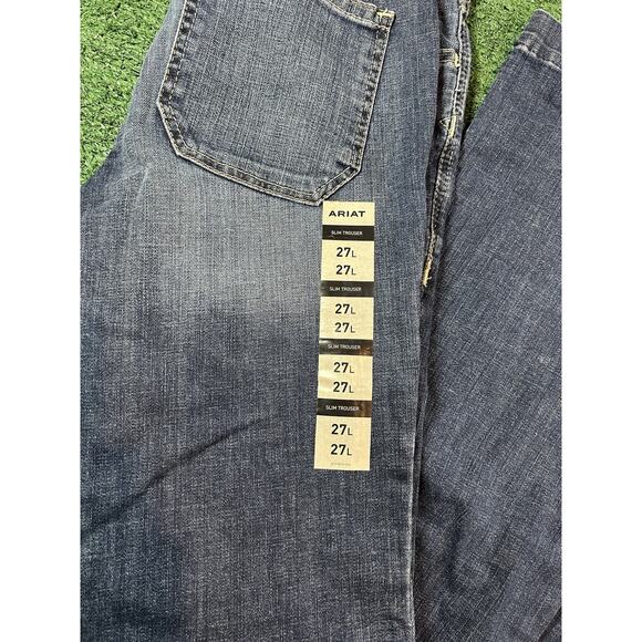 Ariat Women’s High Rise Trouser 27L Russell’s Western Flare Denim Wide Leg Jeans - Picture 7 of 11